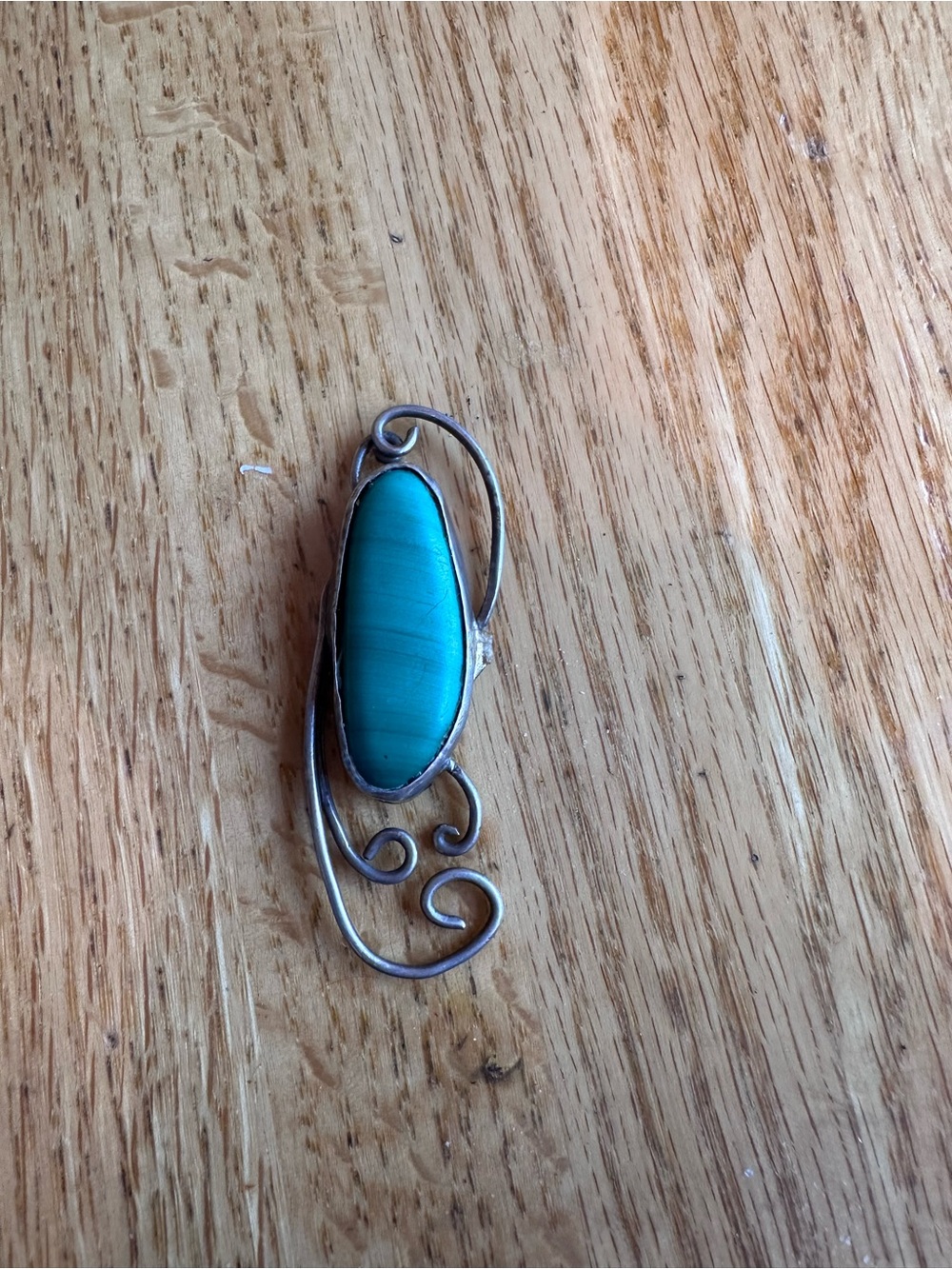 Handcrafted Teal Stone Pendant Necklace - Women Jewelry
